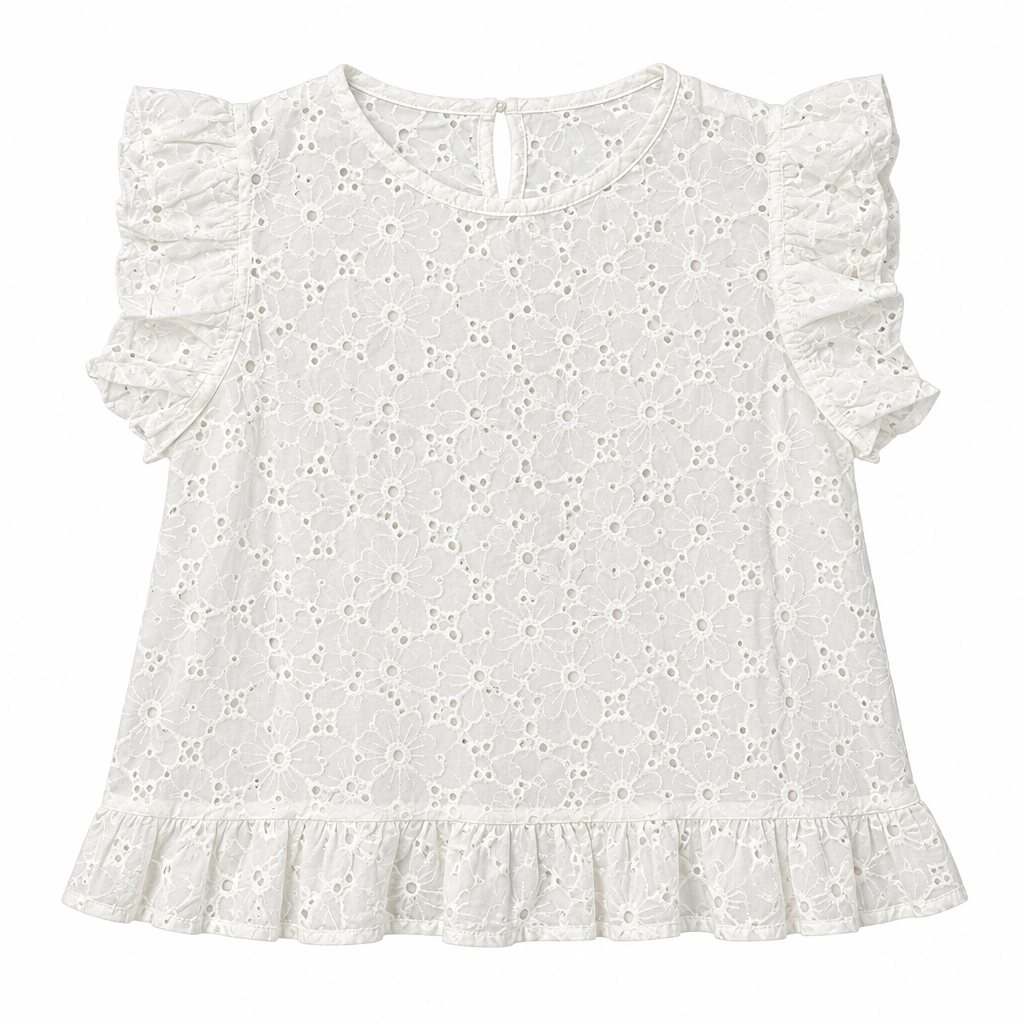 Cutwork Peplum Tee
