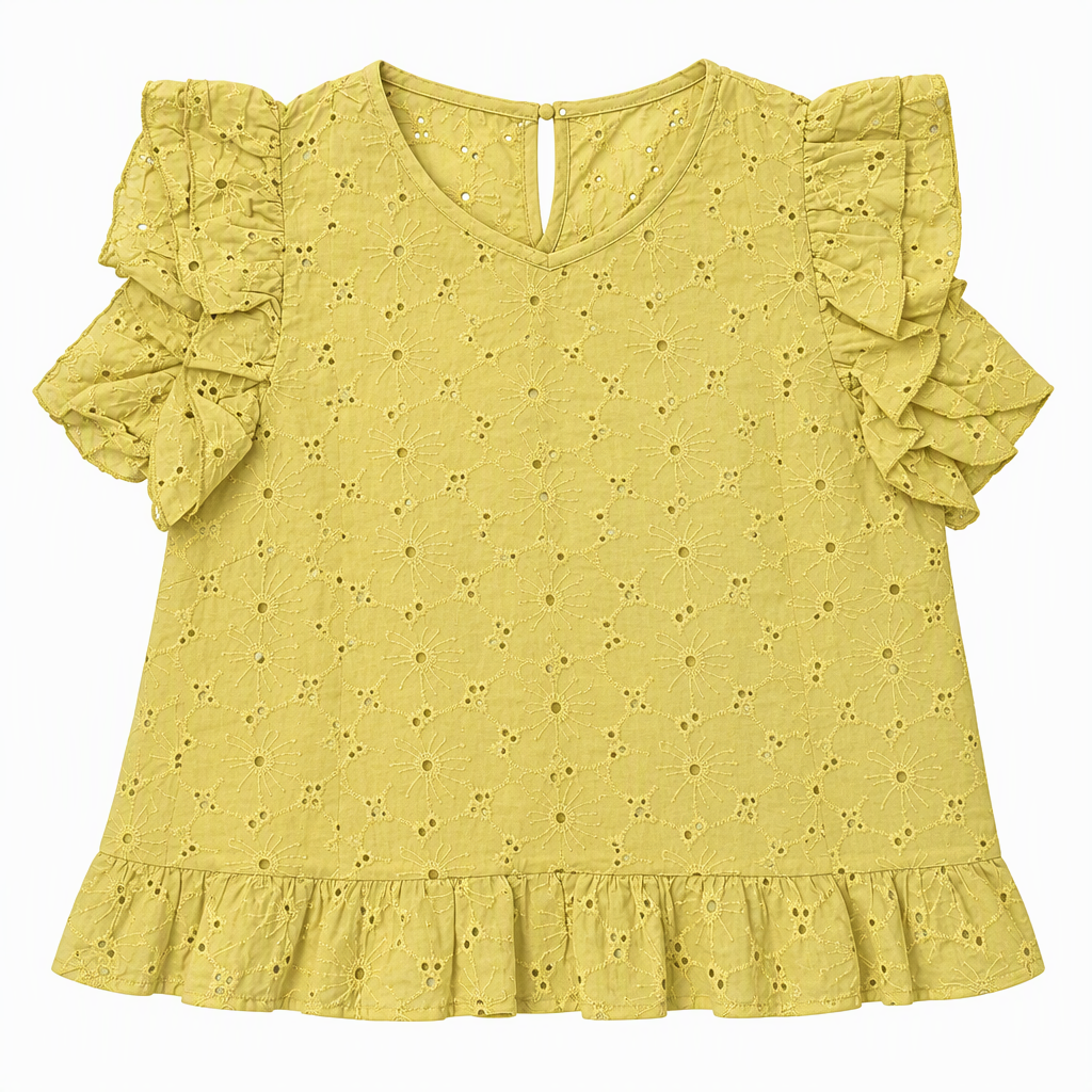 Cutwork Peplum Tee