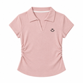 Fitted Polo T-Shirt with Side Ruching