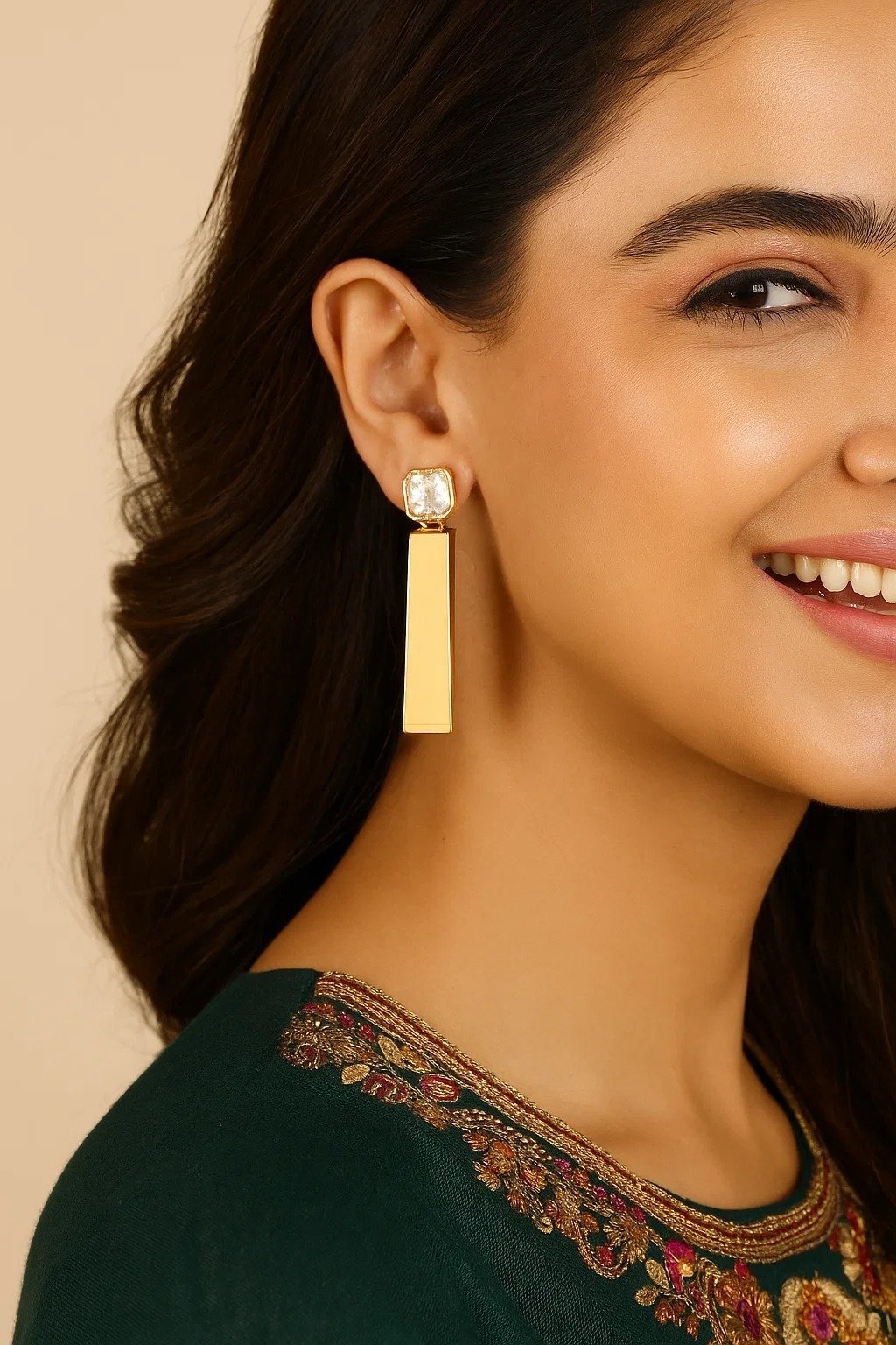 Crystal Top Bar Earrings