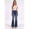 Medium-Dark Wash High-Rise Flare Jeans
