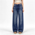 Medium-Dark Wash High-Rise Wide-Leg Jeans