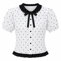 Polka-Dot Eyelet Blouse