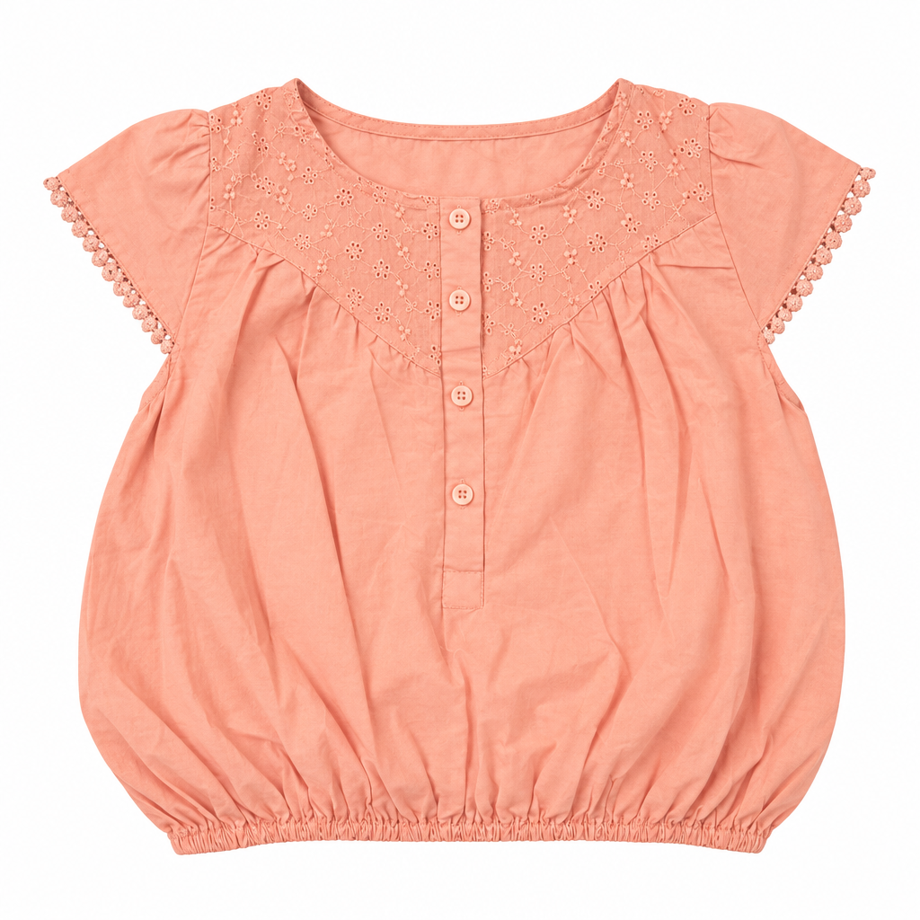 Short-Sleeve Blouse Coral-Pink