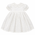 Short-Sleeve Dress with Scalloped Eyelet Collar
