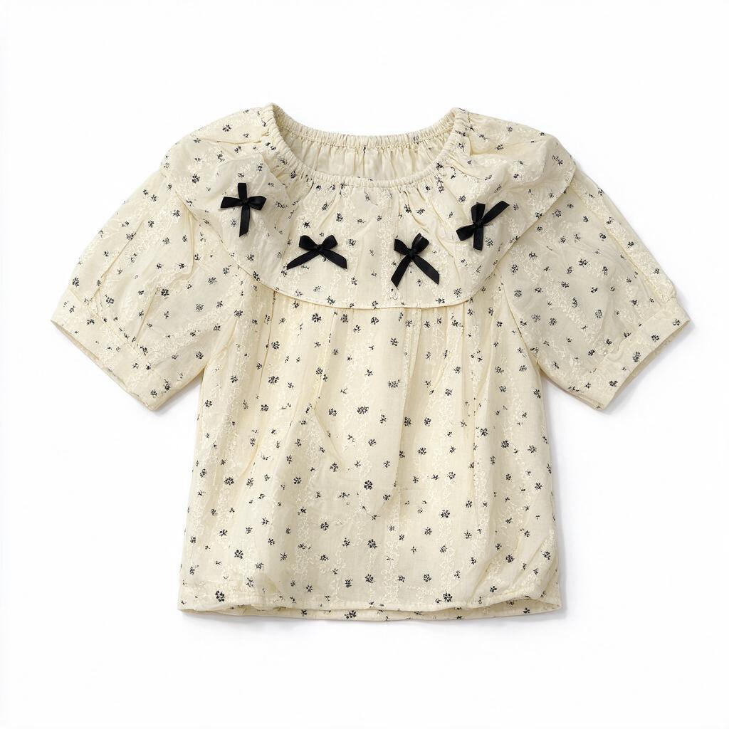 Short-Sleeve Top with Ruffled