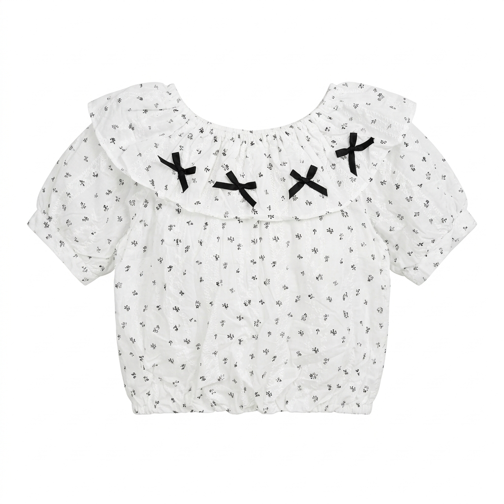 Short-Sleeve Top with Ruffled