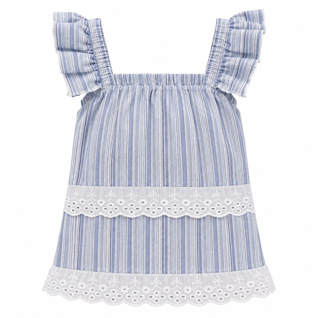 Sleeveless Tiered Blouse with Ruffled Straps
