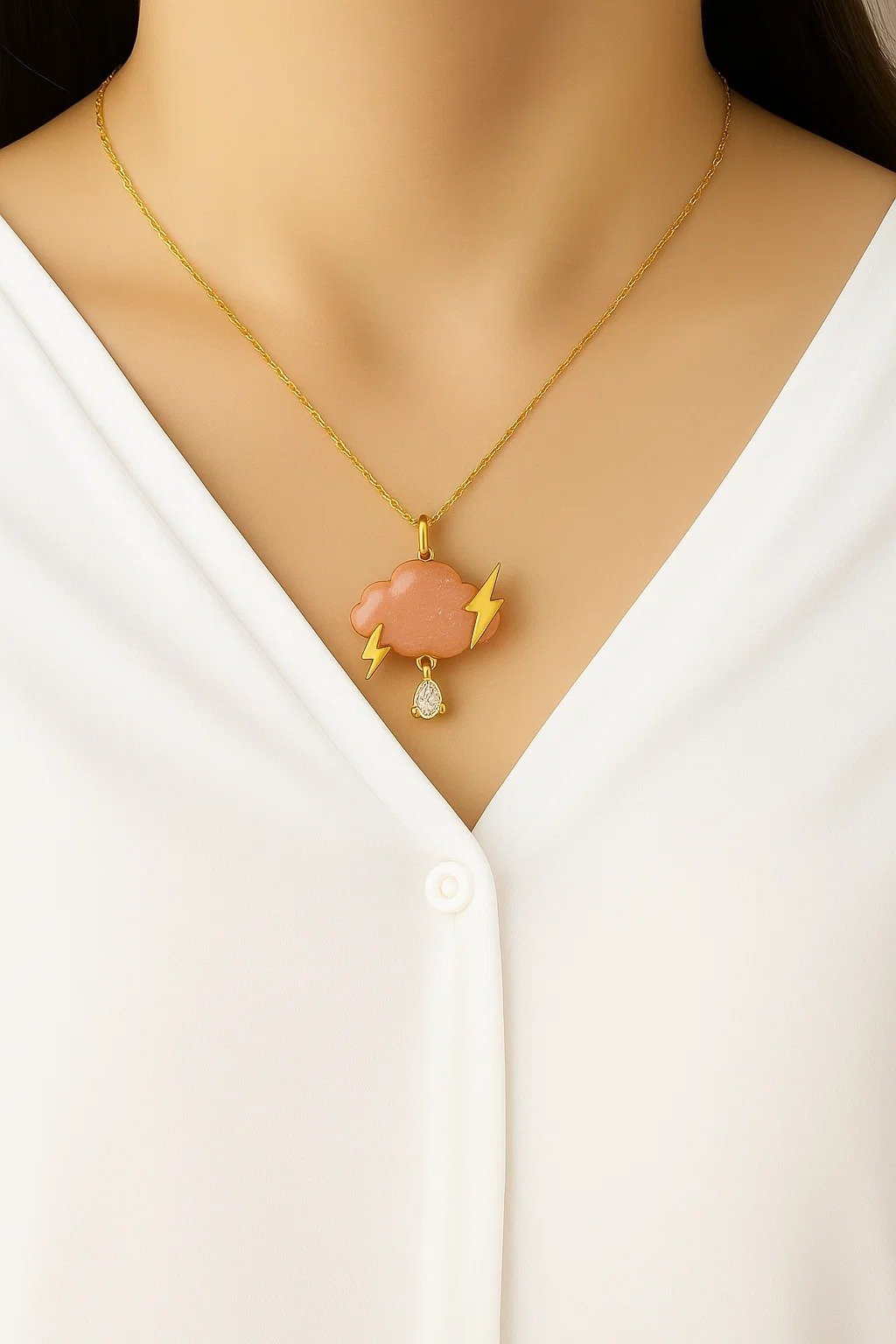 Storm Cloud Pendant (Gold)