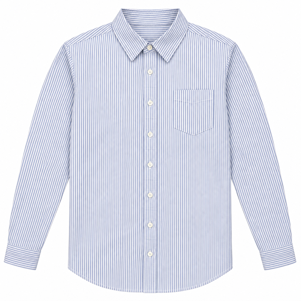 Striped Long-Sleeve Button-Down Shirt