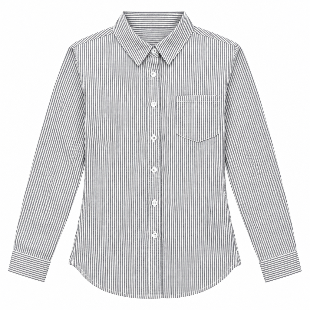 Striped Long-Sleeve Button-Down Shirt