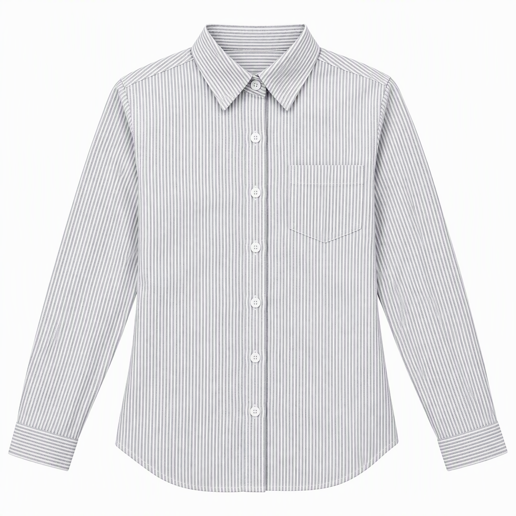 Striped Long-Sleeve Button-Down Shirt