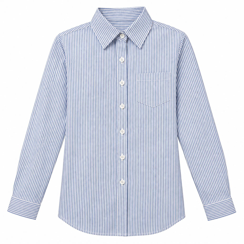 Striped Long-Sleeve Button-Down Shirt