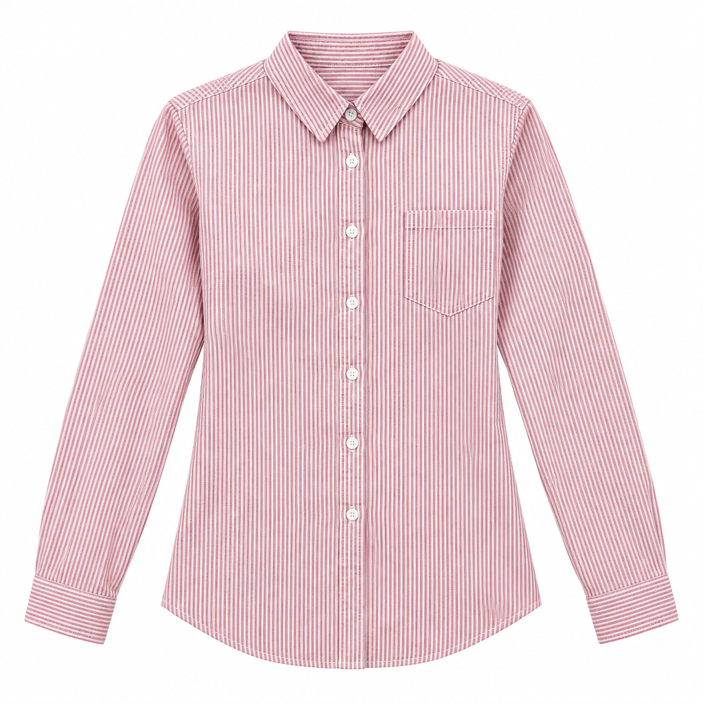 Striped Long-Sleeve Button-Down Shirt