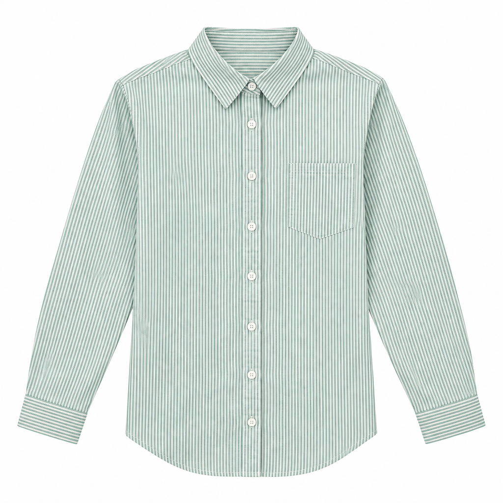 Striped Long-Sleeve Button-Down Shirt