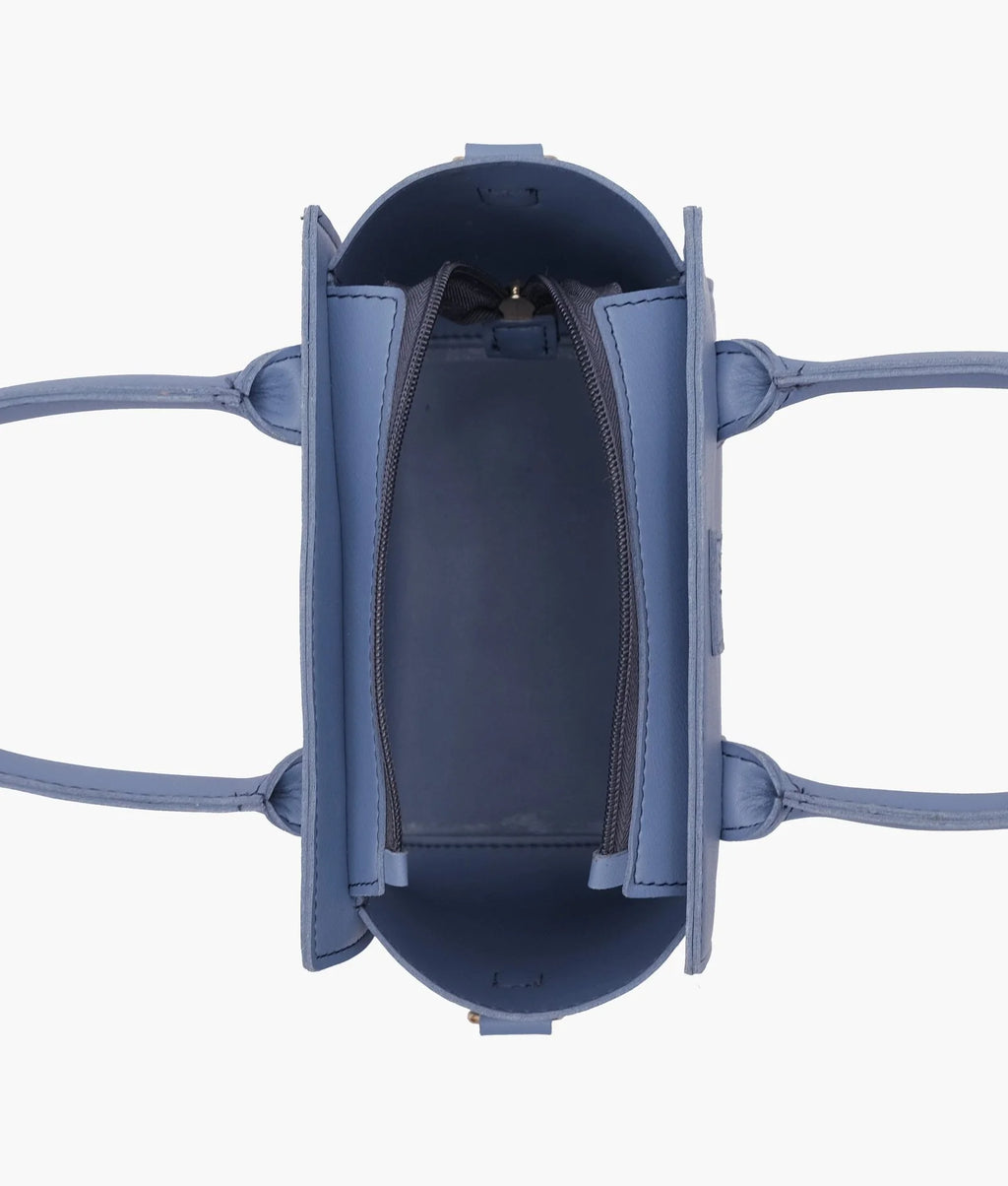 Sky blue top-handle mini handbag