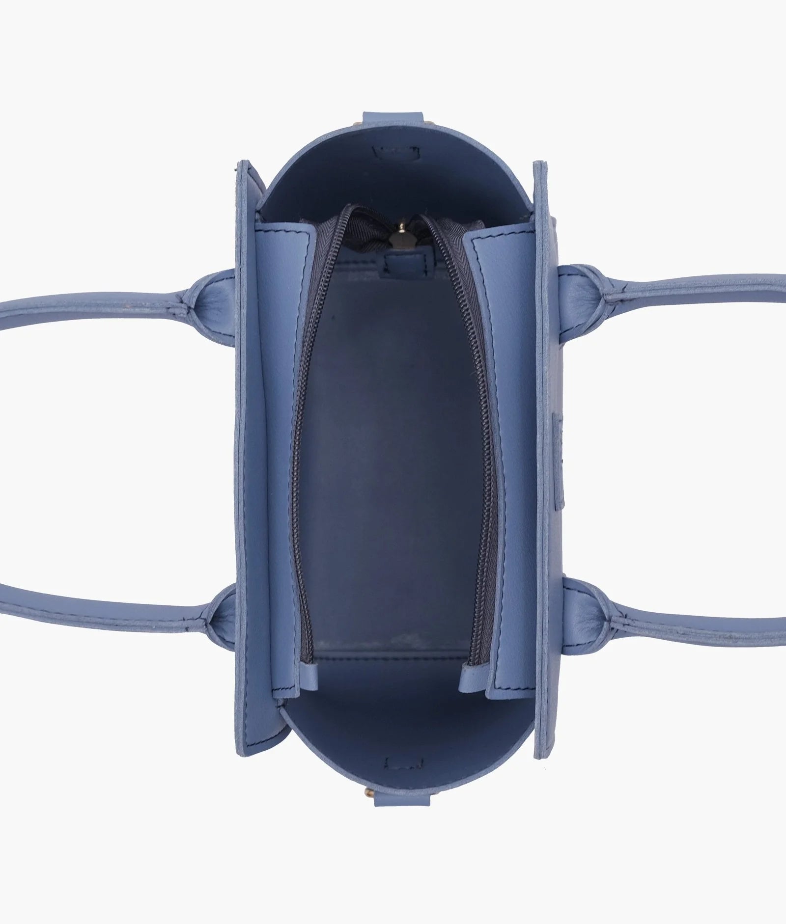 Sky blue top-handle mini handbag