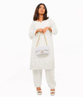White quilted mini bag with chain
