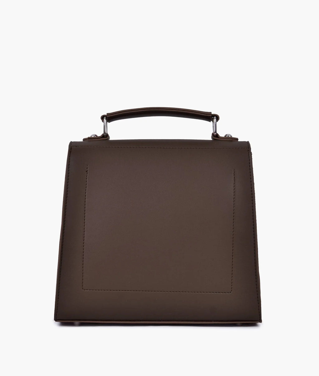 Dark brown push-lock messenger bag