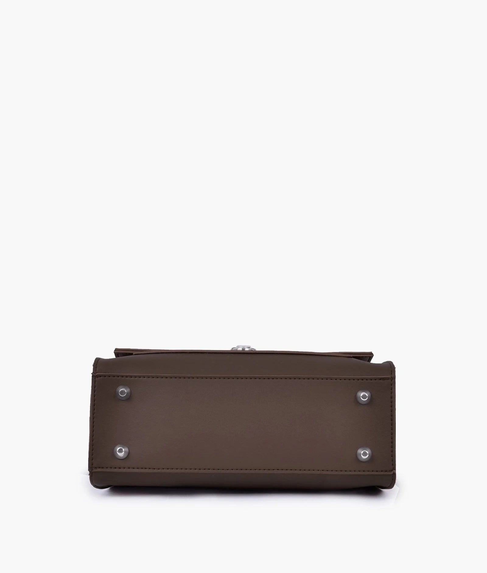 Dark brown push-lock messenger bag