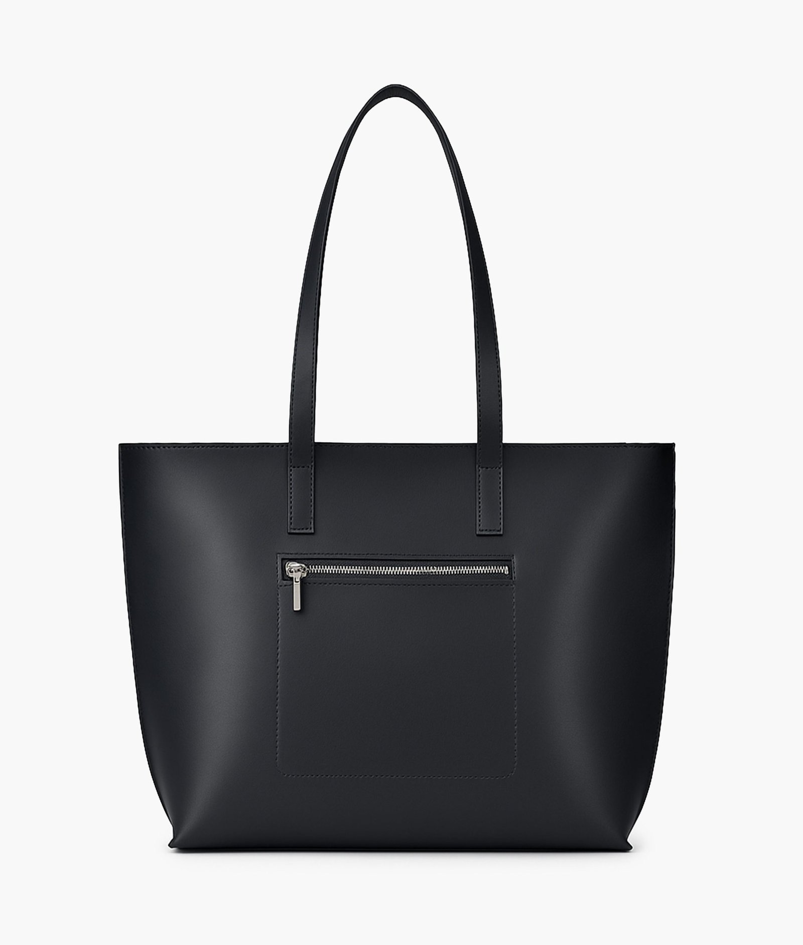 Black long handle tote bag