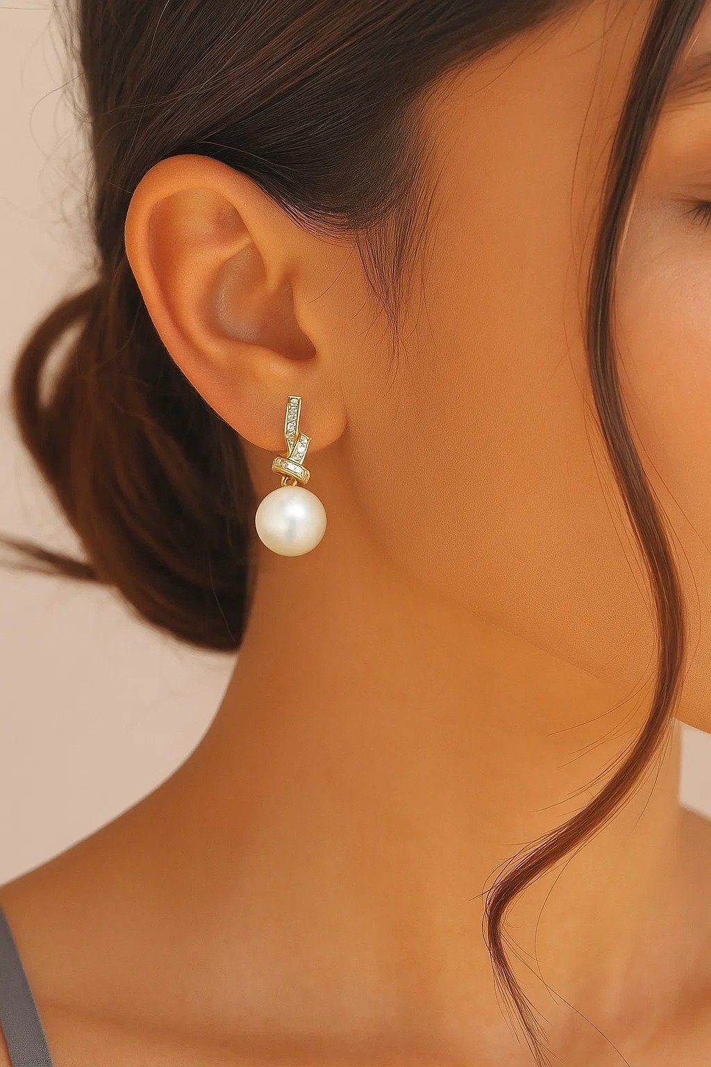 Classic Pearl Drop with Gold & Crystals