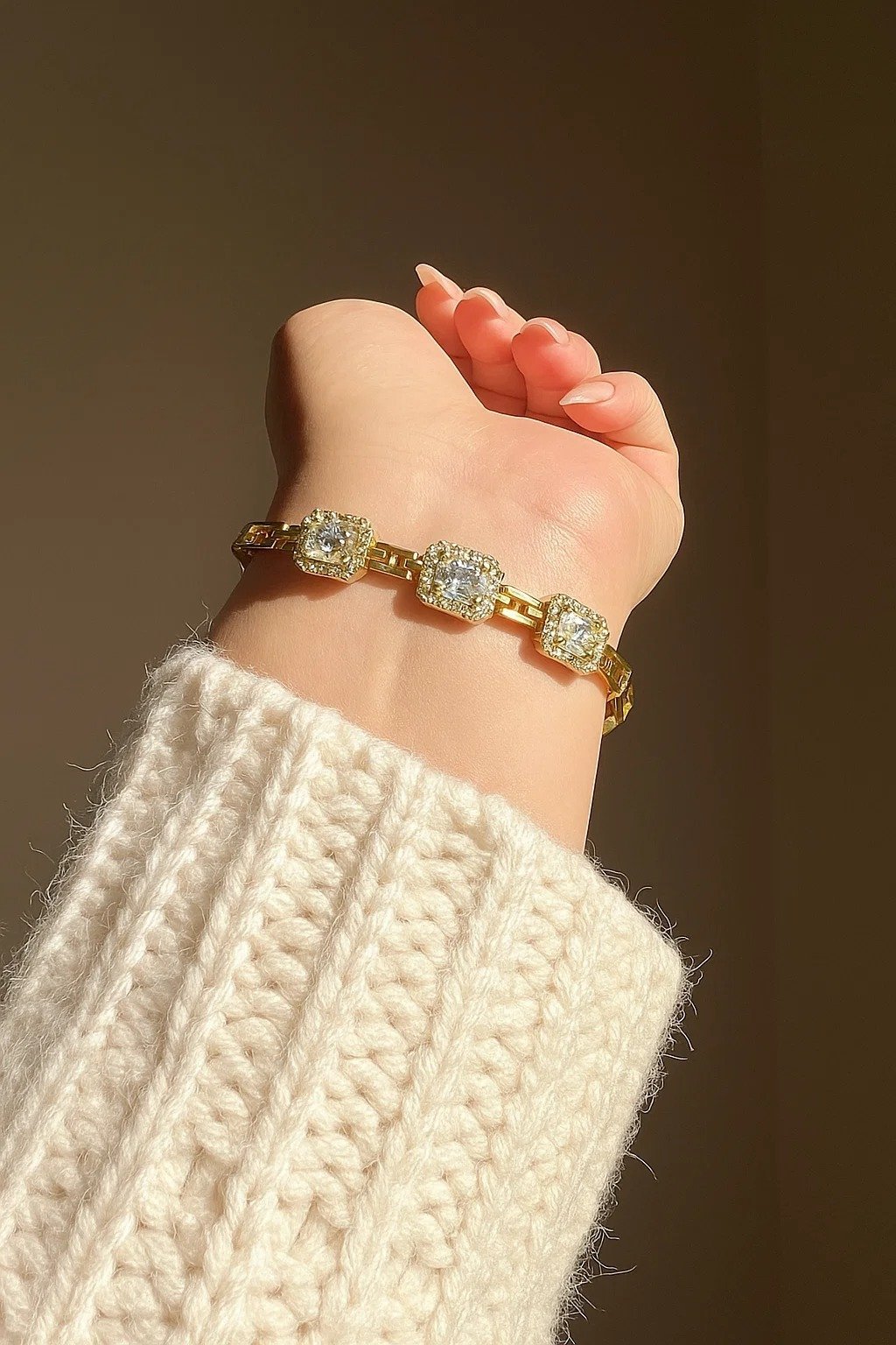 Halo Square Tennis Bracelet