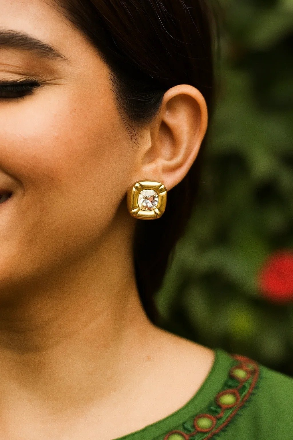 Crystal Square Studs