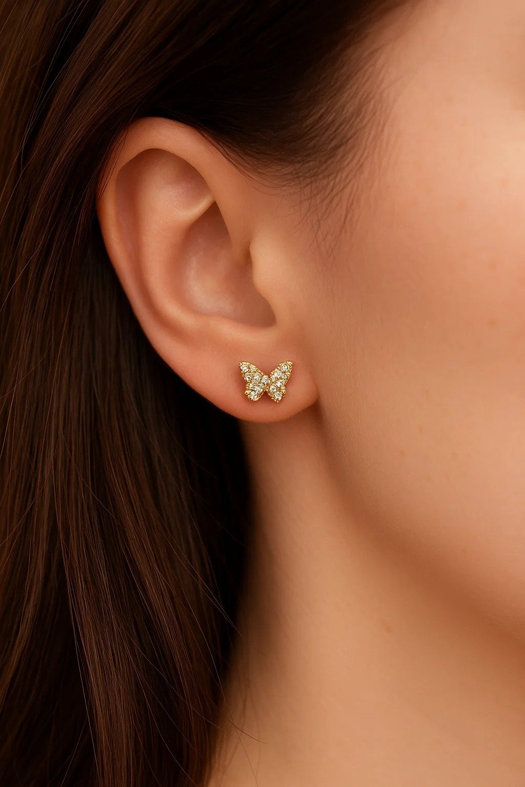 Mini Butterfly Crystal Studs