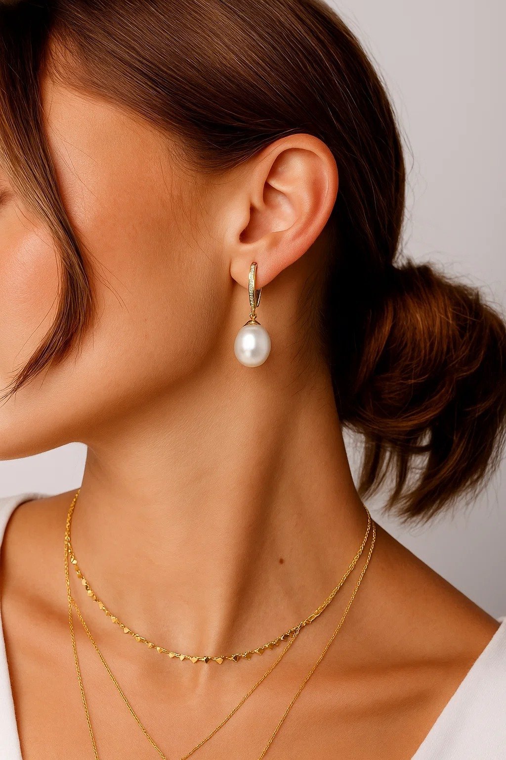 Oval Pearl Elegance Hoops