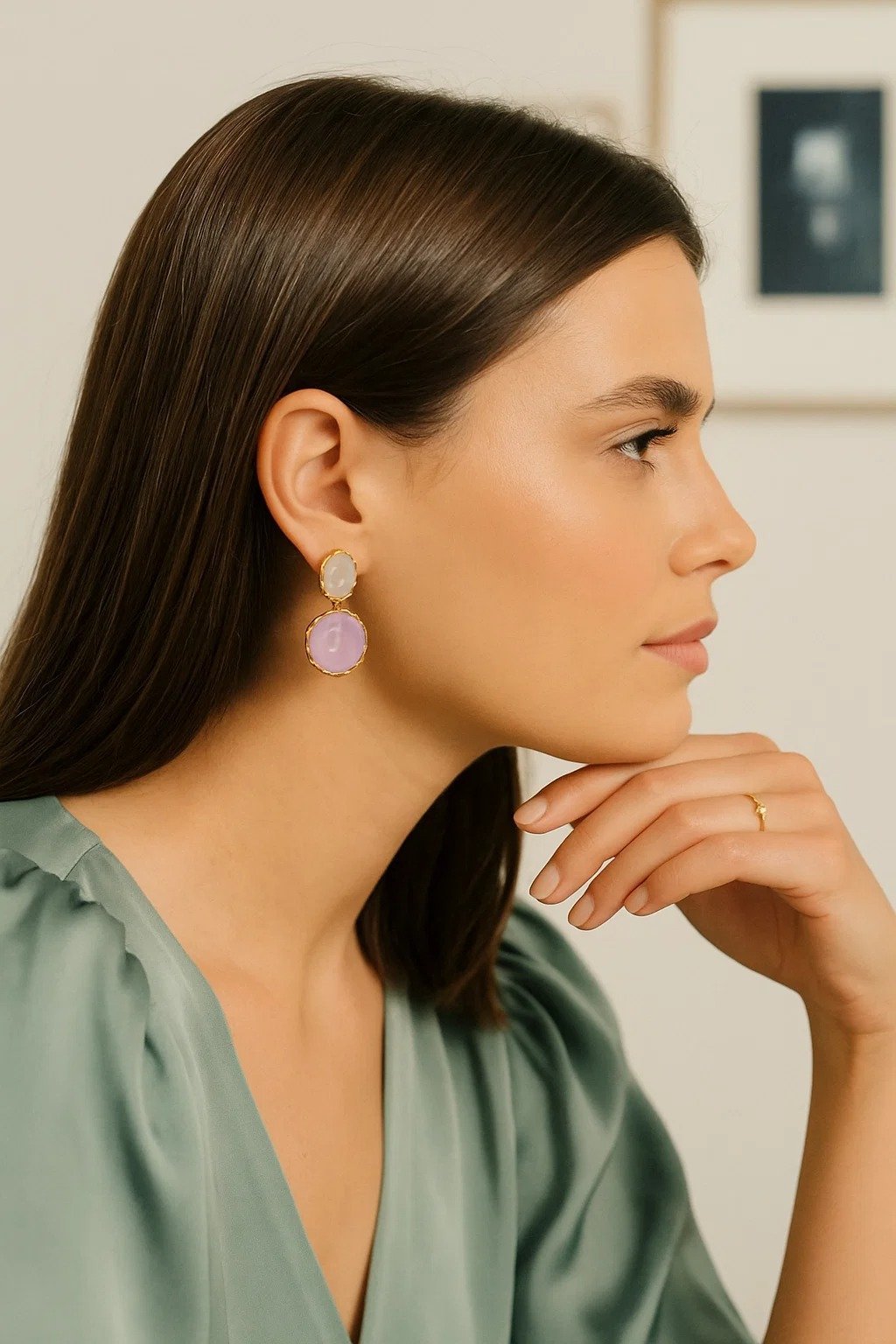 Pastel Duo Cabochon Drops