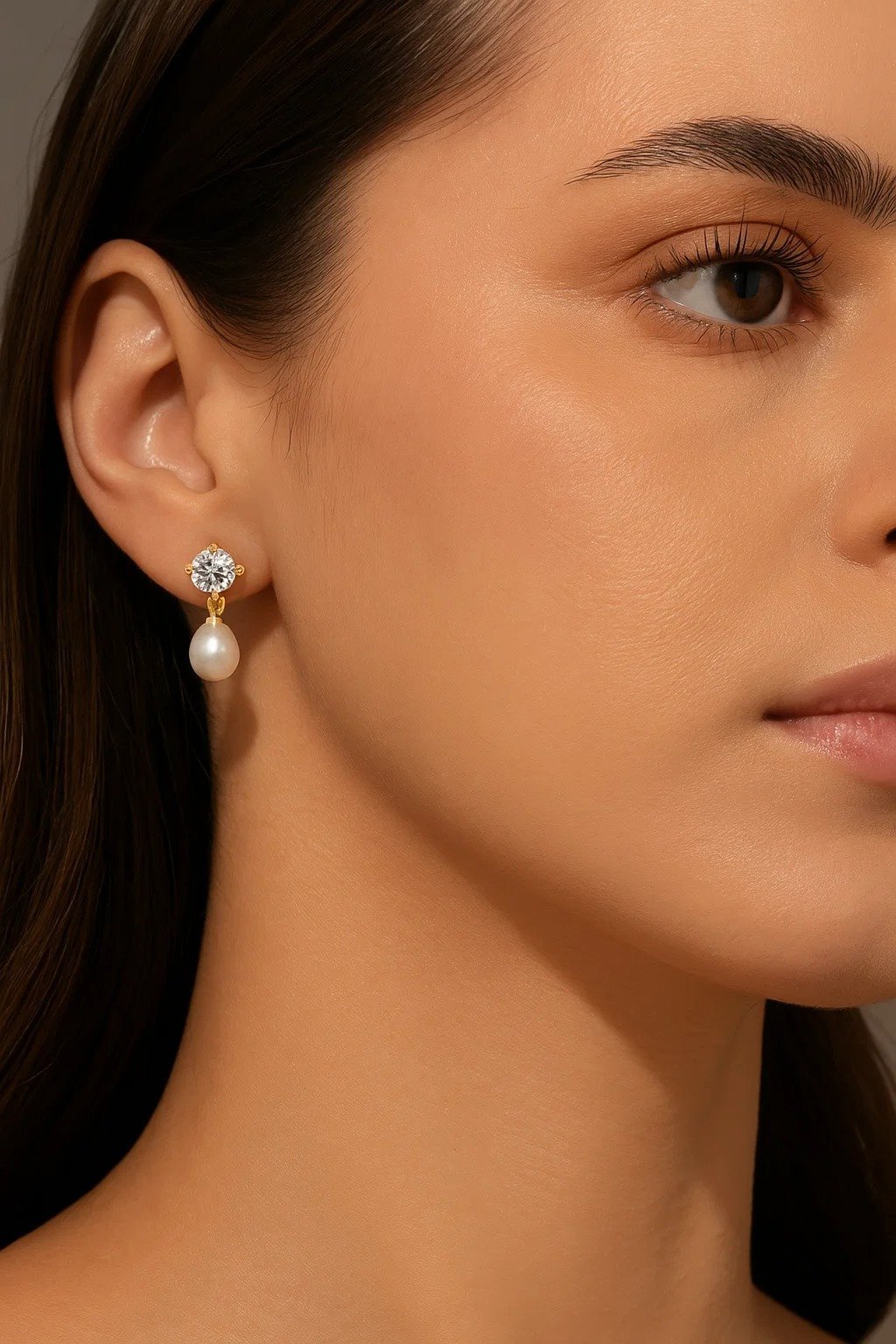 Petite Pearl Drop Solitaires