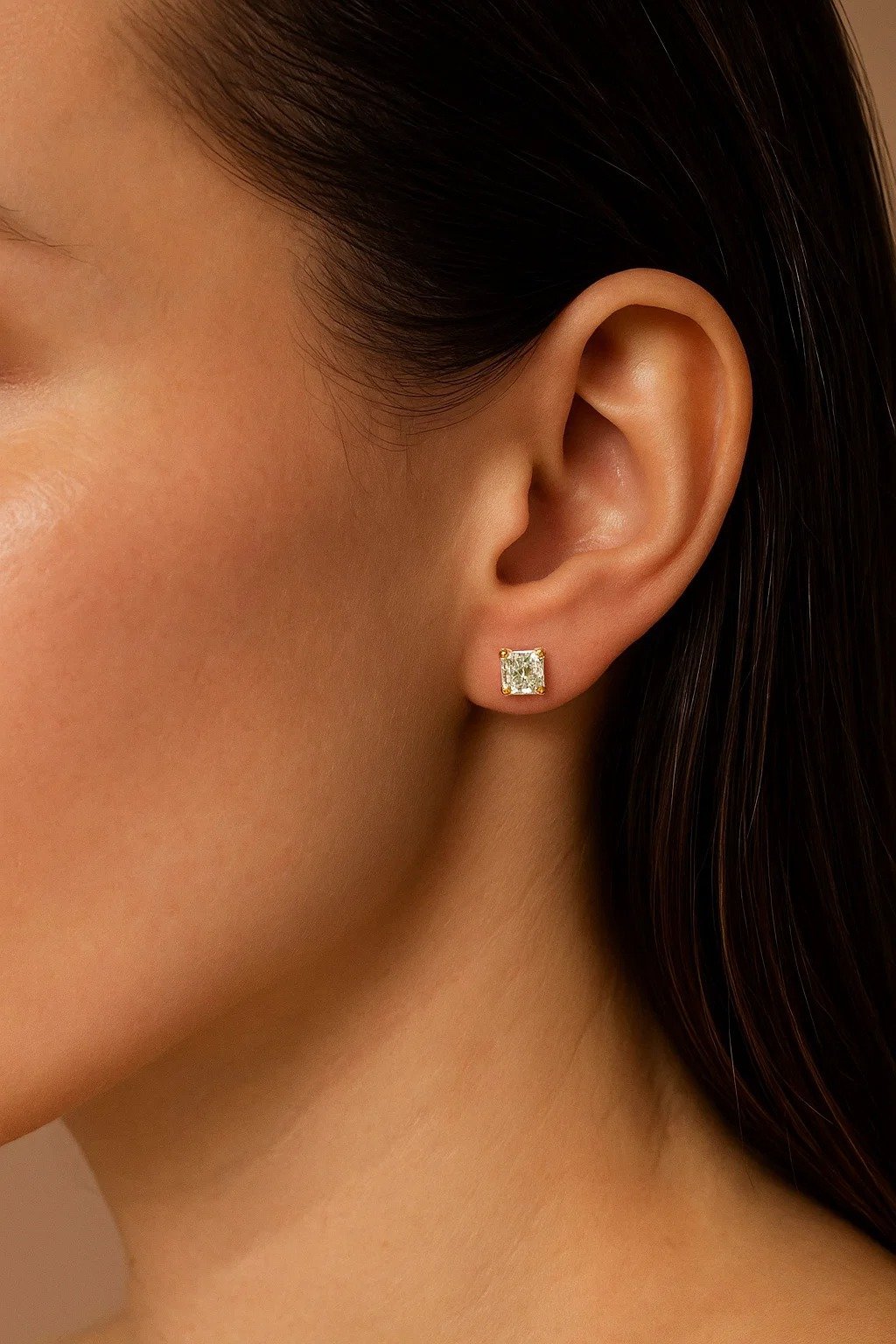 Princess-Cut Solitaire Studs