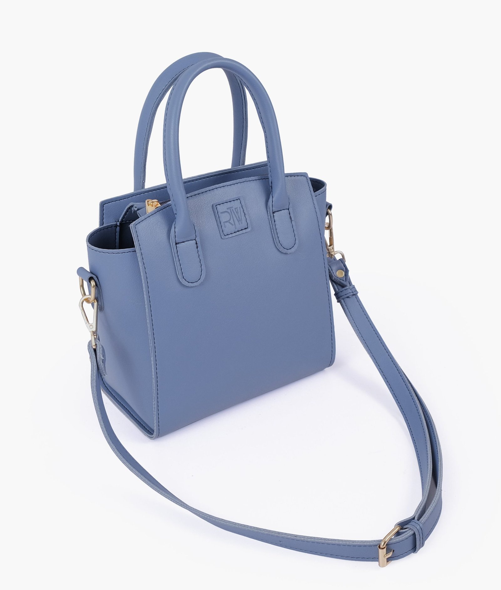 Sky blue top-handle mini handbag